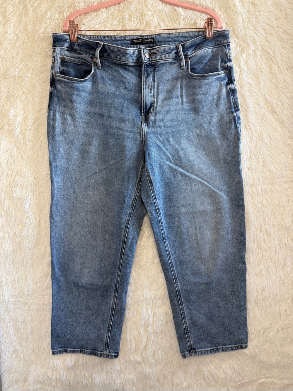 Simply Vera Vera Wang Relaxed Boyfriend Crop Denim Size 14 Light Blue Normcore